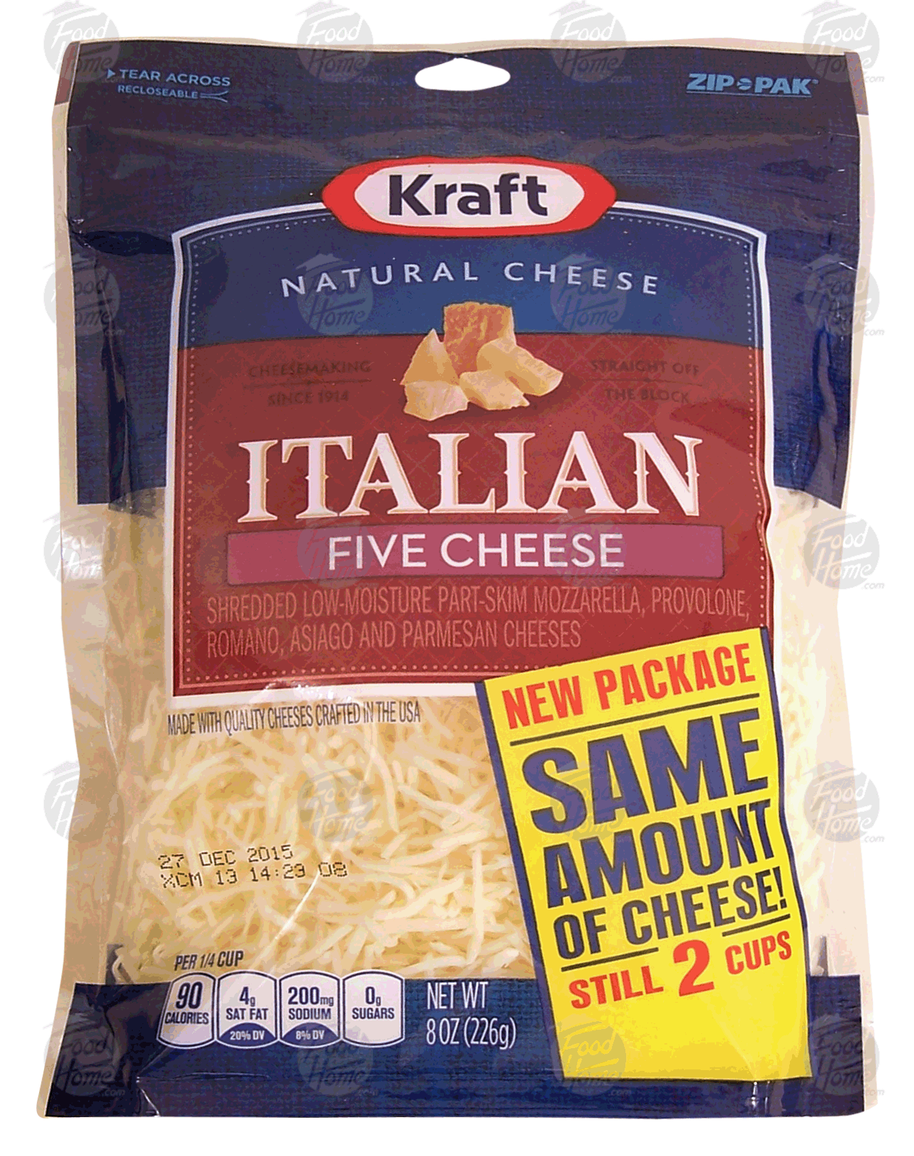 Kraft Natural Cheese italian five cheese, shredded mozzarella, provolone, romano, asiago & parmesan Full-Size Picture